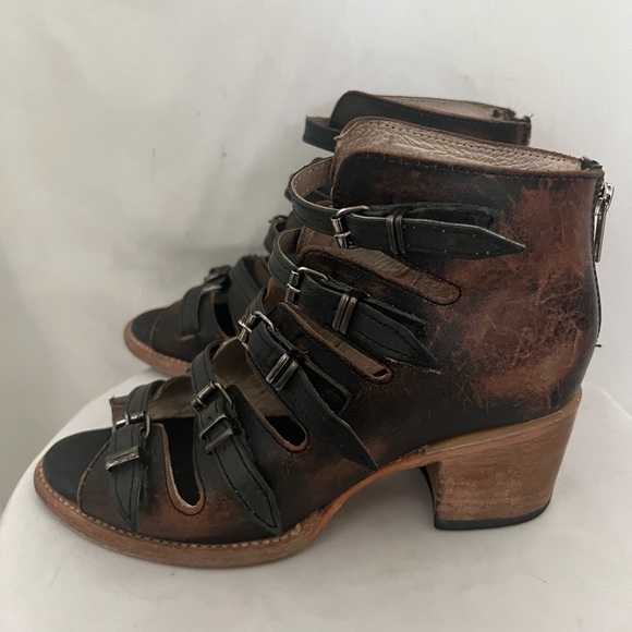 Freebird by Steven Quinn Open Toe Booties Size 7​ - Picture 3 of 11